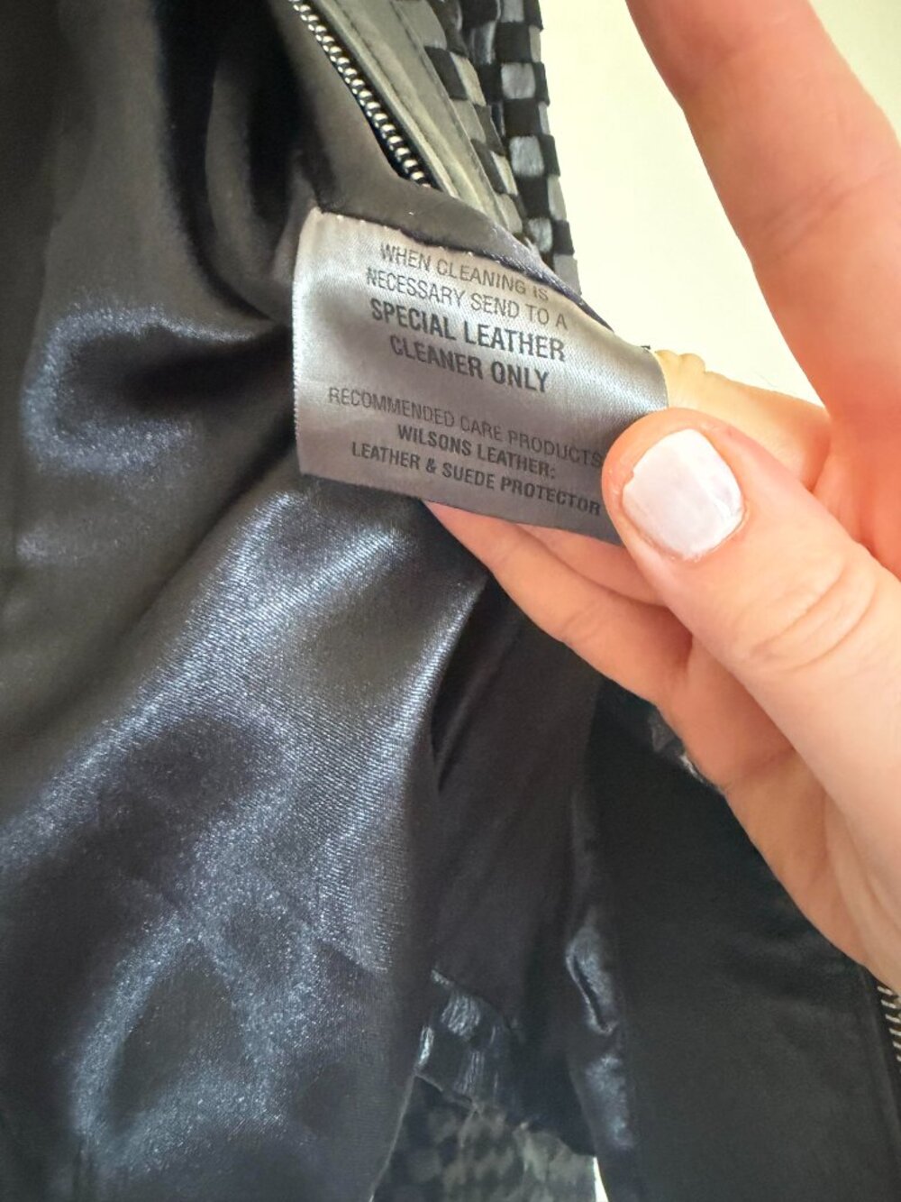 Wilsons Leather Fur Collar Woven Leather Jacket Vintage Edgy Luxury Black - XL - Picture 6 of 9